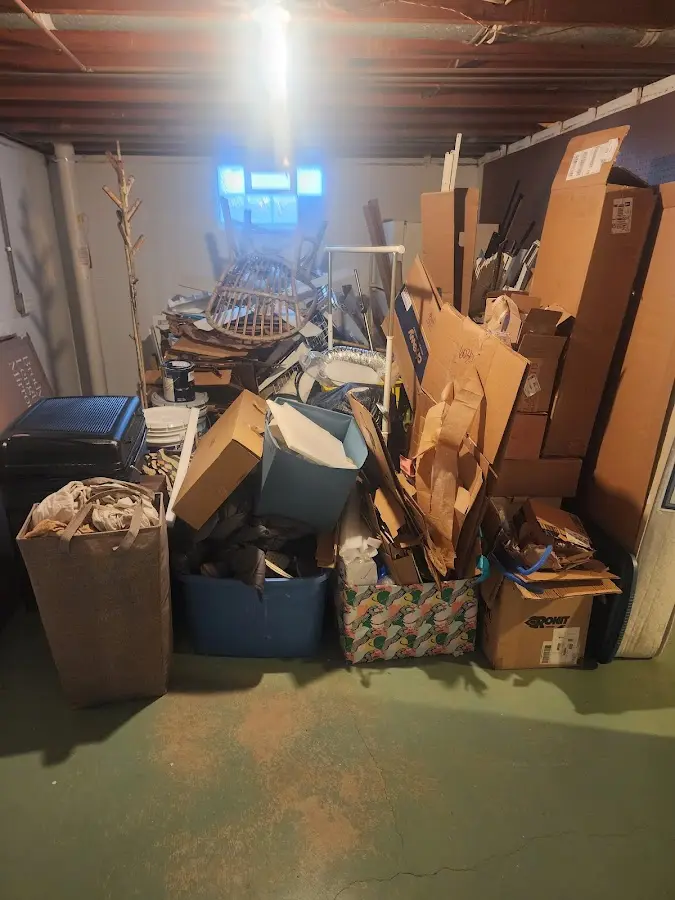 Roll-off dumpster container at job site for 2 Yard Dumpster Rental in Robbinsville